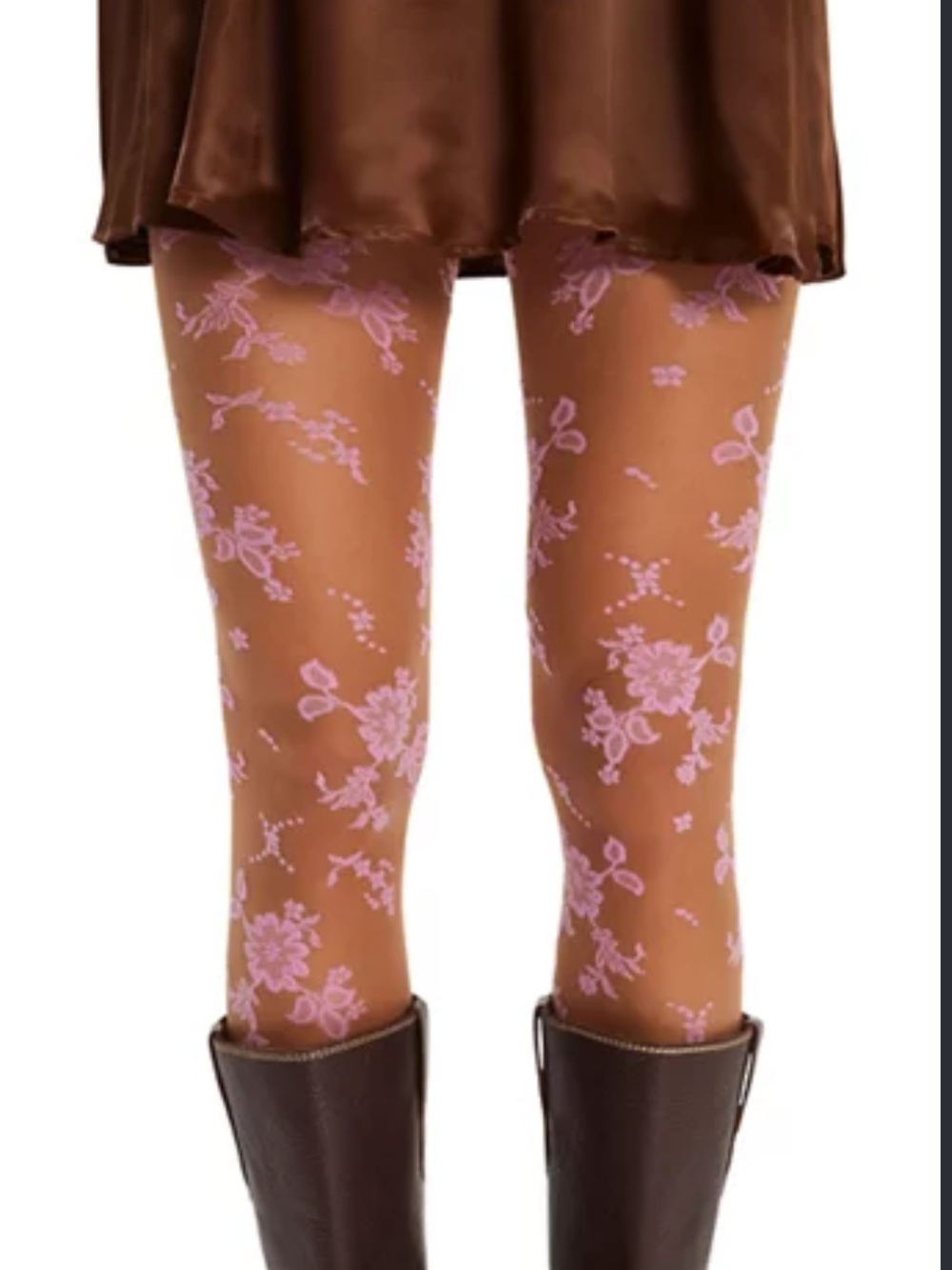 9411. Free People Flocked Floral Tights